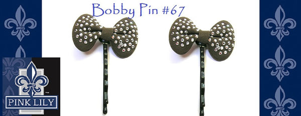 2 Pcs. Set ~ Brown Bow Bobby Pin #67