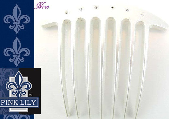 Large Edith Comb ~  6 Swarovski Crystals ~ Handmade in France