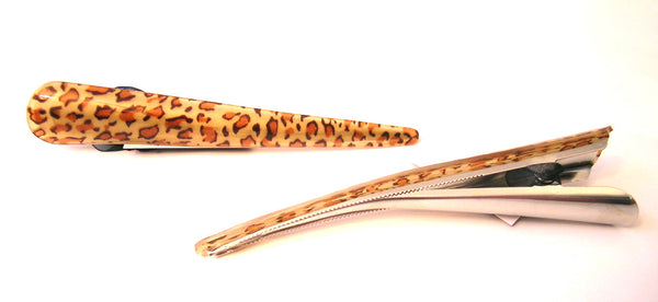 Pink Lily ~"Hazel"  Large Metal Beige Panther Clip #2