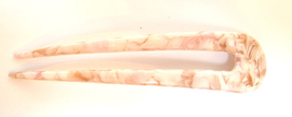 Pink Lily ~ "Anne"  Large Marbled Cream & Beige Chignon Pin ~ #2