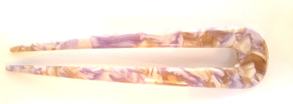 Pink Lily ~ "Anne"  Large Marbled Lavender & Cream Chignon Pin ~  #3