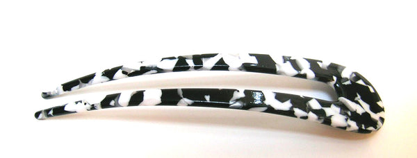 Pink Lily ~ "Anne"  Large Chignon Pin ~ Black Calico #9