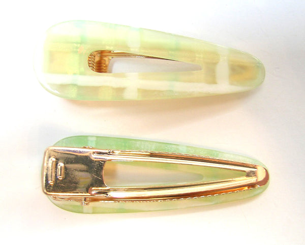 Pink Lily ~"Kate" Yellow/Green Plaid ~ Pinch Clip  #108