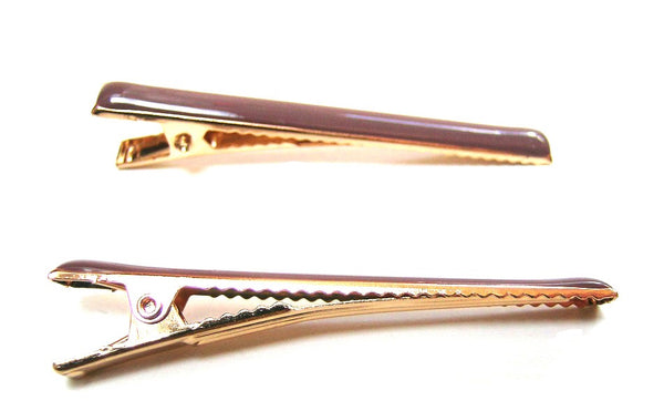 Pink Lily ~  "Lucy" Creamy Espresso Rectangle ~ Pinch Clip #81