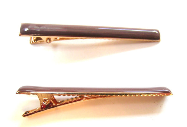 Pink Lily ~  "Lucy" Creamy Espresso Rectangle ~ Pinch Clip #81