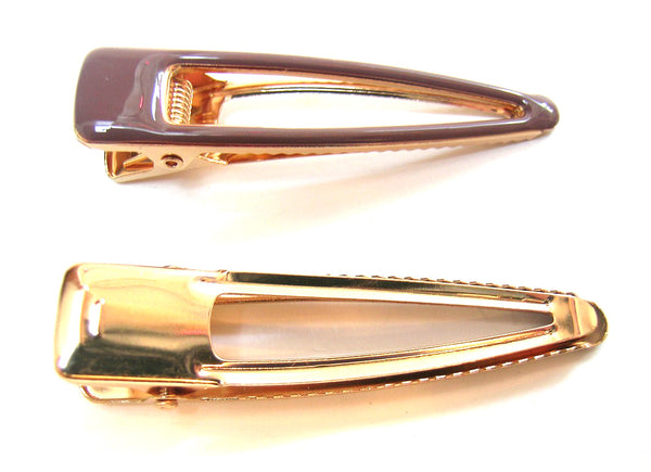 Pink Lily ~  "Kate" Creamy Espresso ~  Open Oval ~ Pinch Clip #83