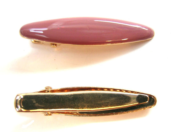 Pink Lily ~ "Ava" Creamy Antique Rose ~  Oval ~ Pinch Clip #85