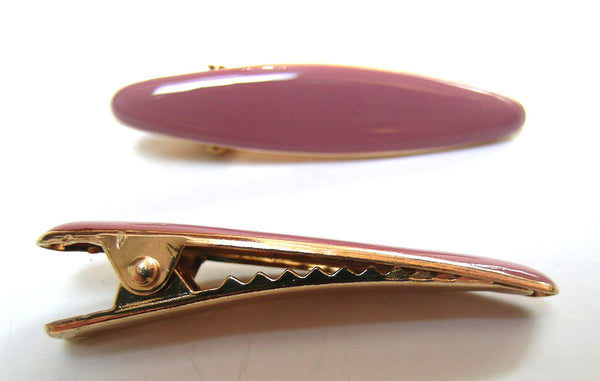 Pink Lily ~ "Ava" Creamy Antique Rose ~  Oval ~ Pinch Clip #85