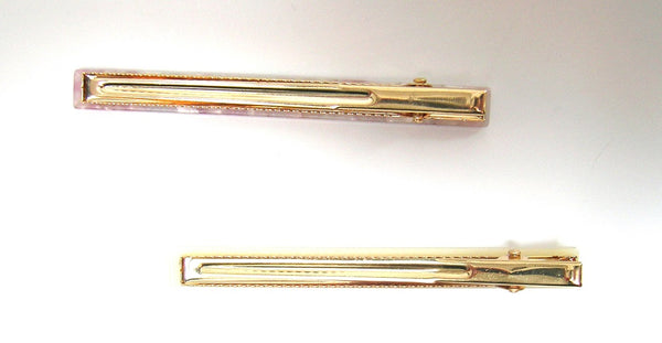 Pink Lily ~ "Tristan" Set: Pinch Clips ~ 1 Marbled Light Purple & 1 Cream #139