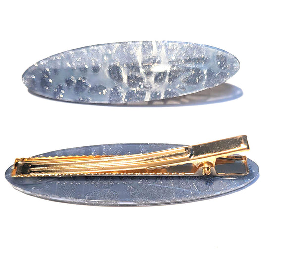 Pink Lily ~ "Mia" Blue Variegated~ Pinch Clip #157