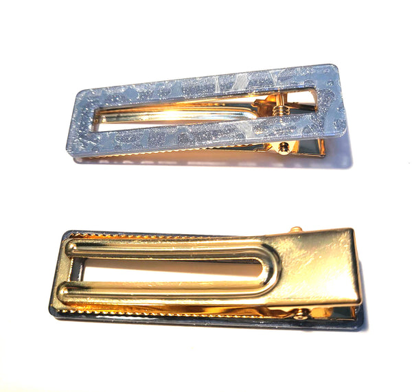 Pink Lily ~ "Taylor" Blue Variegated ~ Pinch Clip #158