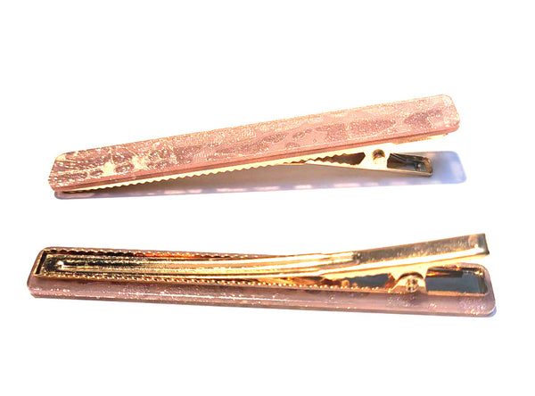 Pink Lily ~ "Harper" Pink Variegated~ Pinch Clip #165