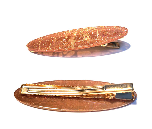 Pink Lily ~ "Mia" Brown Variegated~ Pinch Clip #166