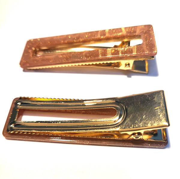 Pink Lily ~ "Taylor" Brown Variegated ~ Pinch Clip #167