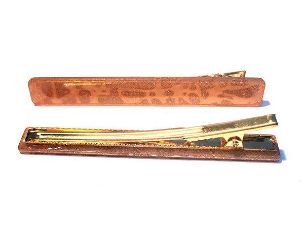 Pink Lily ~ "Harper" Brown Variegated~ Pinch Clip #168