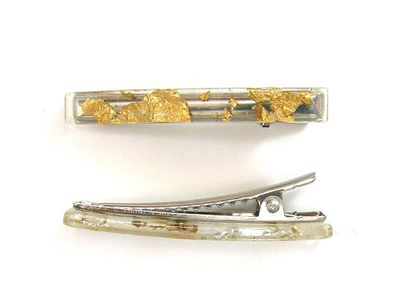 Pink Lily ~ "Kimberly" Pinch Clip Set ~  Sparkle Gold  ~ #22