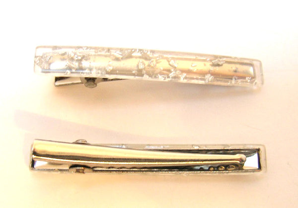 Pink Lily ~ "Kimberly" Pinch Clip Set ~  Sparkle Silver  ~ #27