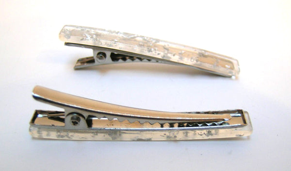 Pink Lily ~ "Kimberly" Pinch Clip Set ~  Sparkle Silver  ~ #27