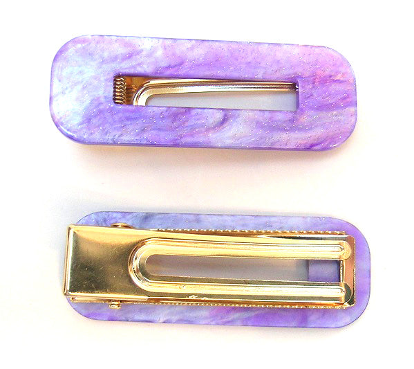 Pink Lily ~ "Taylor" Lilac Rectangle Pinch Clip  #36