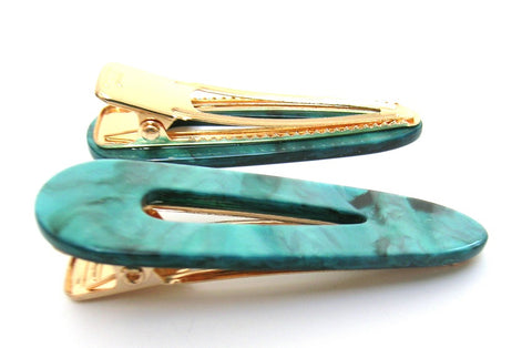 Pink Lily ~ "Kate" Turquoise Pinch Clip #45