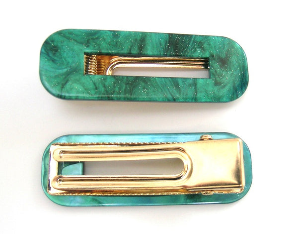 Pink Lily ~ "Taylor" Turquoise Pinch Clip #47