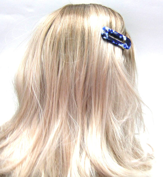 Pink Lily ~ "Taylor" Marble Navy & White Pinch Clip #50